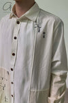 AVIVA JIFEI XUE Ancient Constellation Embroidered Patchwork White Shirt S22-ELSS